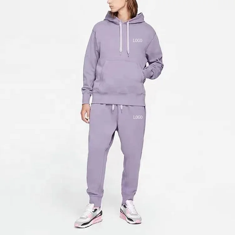 Women Thick 100% Cotton Suit 2 Pieces Sets Hoodies Sweatshirt Pants Suits Solid Casual Tracksuit