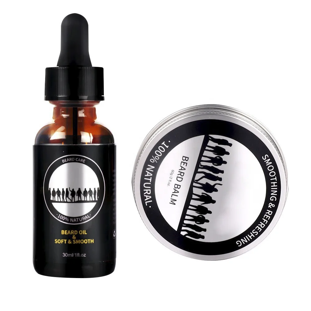 Laijiawan Wholesale 100% Pure Organic Gentleman Shaving Cream Beard Care 5 sets beard brush beard scissors  soap Aftershave  oil