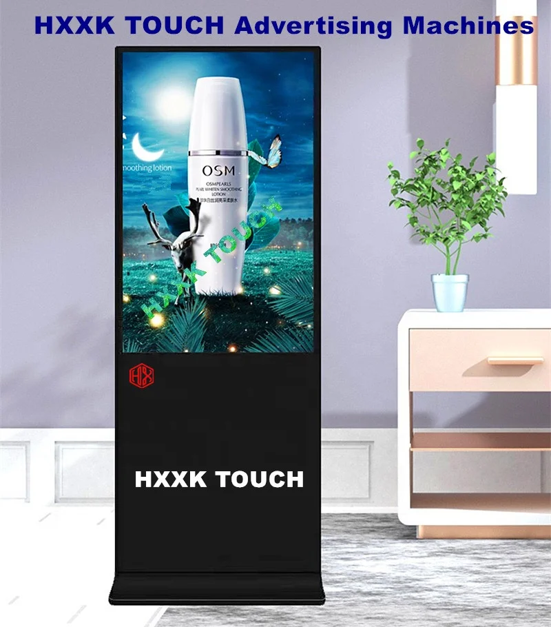 HXXK 4K LCD Advertising Kiosk Interactive Android System Vertical WIFI IPS Touch Screen Floor Stand Digital Signage Displays