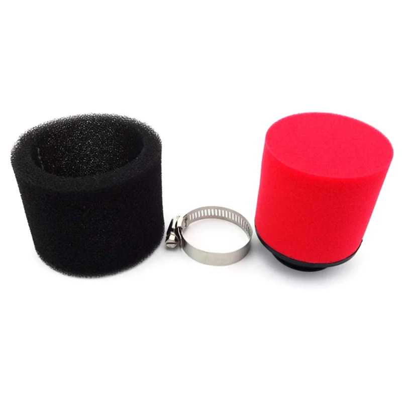 32mm 35mm 38mm 42mm 45mm 48mm Straight Neck Foam Air Filter Sponge Cleaner Moped Scooter Dirt Pit Bike Motorcycle RED Kayo BSE