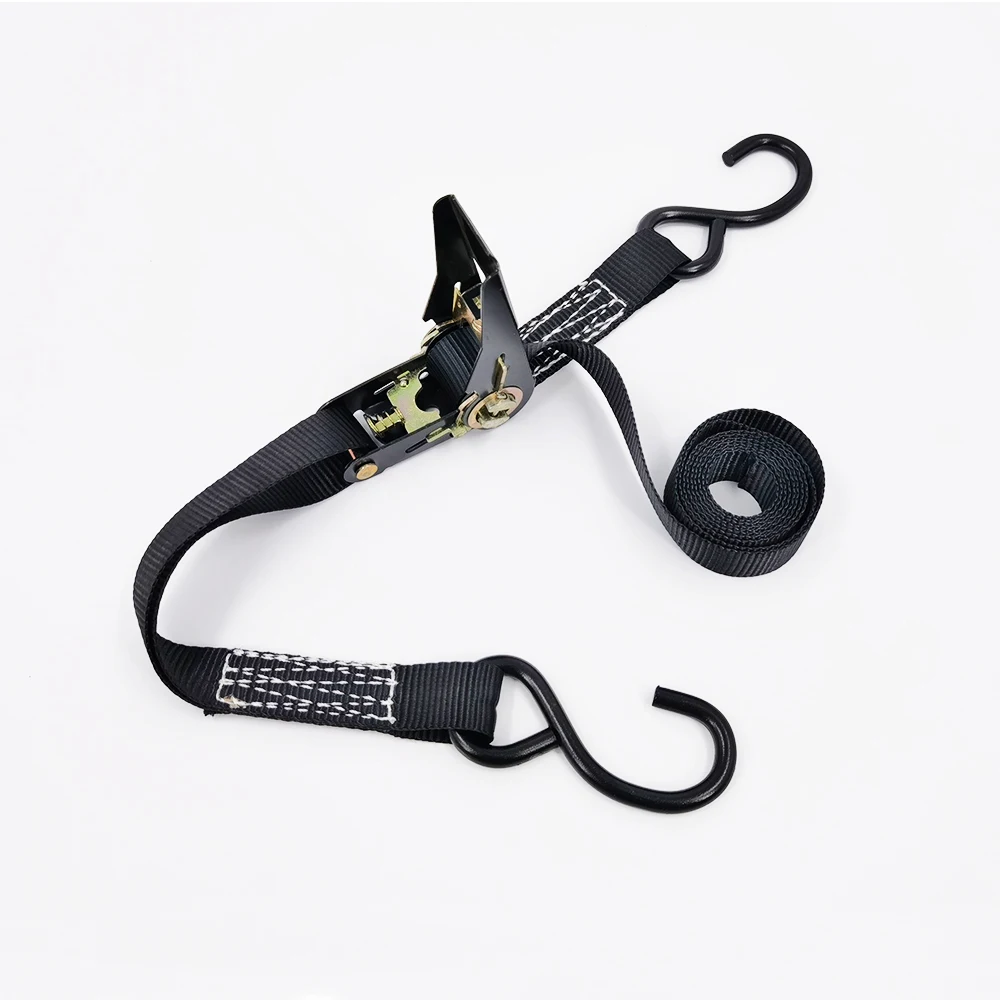 25mm S Hook Customized Color Tie Down Lashing Ratchet Strap For Car Transportation