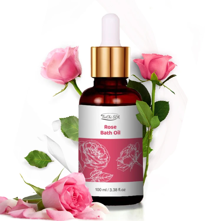 
2021 Most Popular 100ml Rose Bath Oil Top Premium Relaxing Body SkinCare Natural Rose Aromatherapy Liquid Bath Oils 