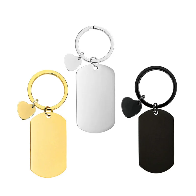Sublimation Blanks Self Defense Dog Tags Charm Teacher Keychain Stainless Steel Gold Keychain Accessories