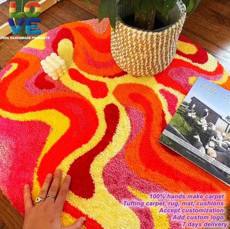 DIY Customization Rugs Wool Forest Mushroom Punch Needle Rug Customized Area 3D Tufted Luxury Abstract Rug Carpet