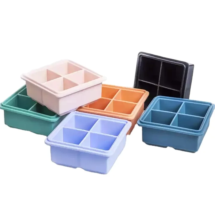 Food Grade Silicone Ice Freezer Tray Mold Bpa Free Personalized With Lid Ice Cube Trays Silicon Set