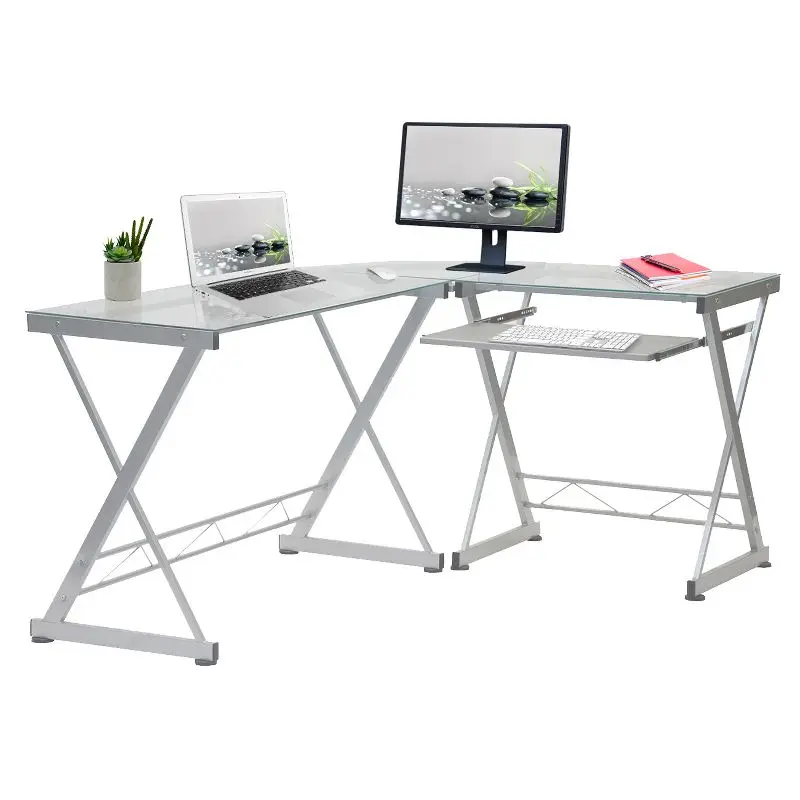 factory wholesale glass office table metal frame l shaped office table work station office table