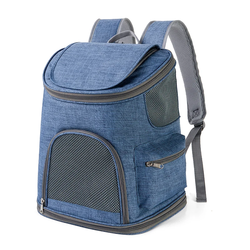 Portable Outdoor Pet Travel Bag Safety Lanyard Breathable Mesh Storage Pocket Oxford Cloth Cat Carrier Cage