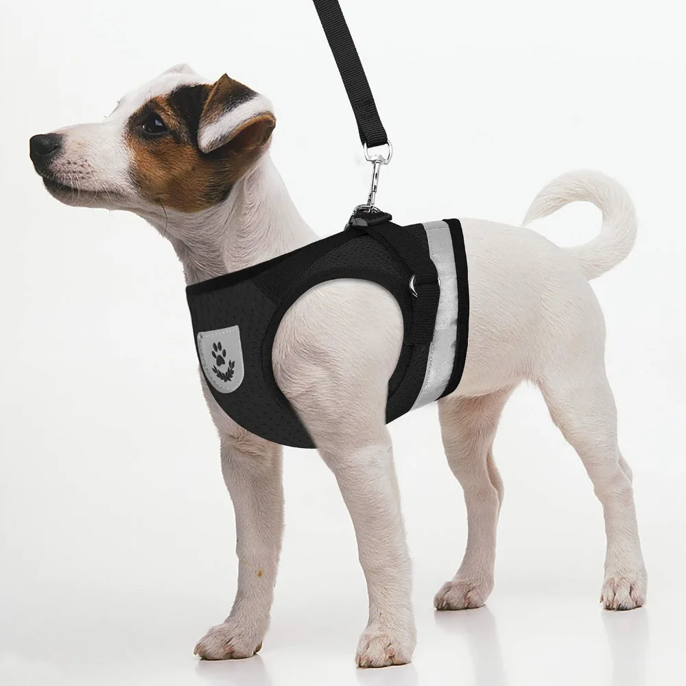 Pet supplies Wholesale Breathable Custom Mesh Nylon Solid Pet Reflective Dog Harness