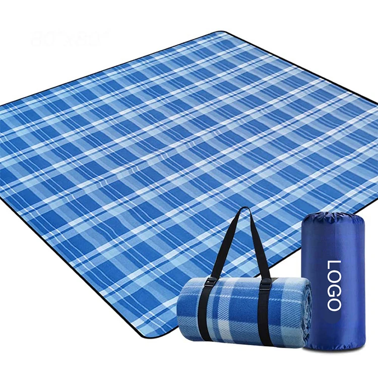 Portable Bohemian Style Custom Printed Fleece Plaid travel picnic blanket Large Folding 100% Polyester waterproof picnic blanket