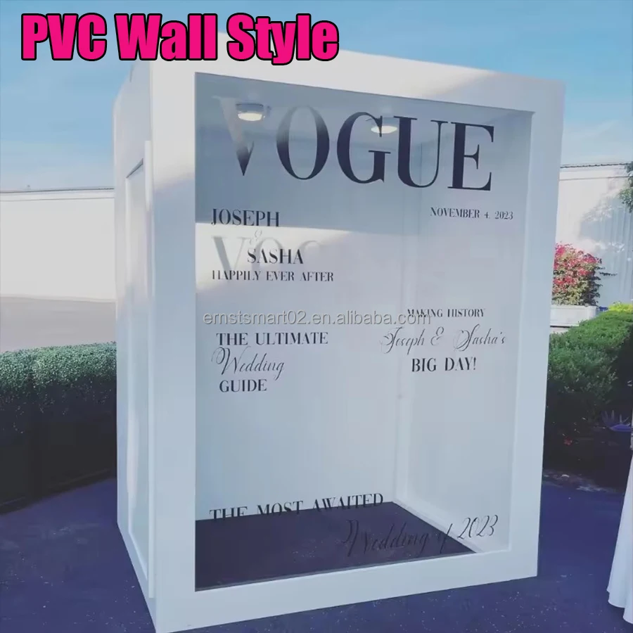 New Photography Background PVC Magazine Photo Booth Box Backdrop Advertising Trade Show vogue magazine photo booth