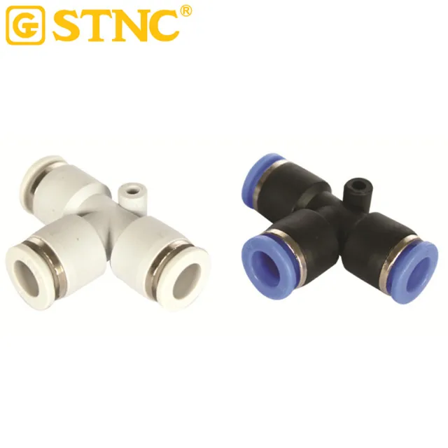 STNC Hot Sales YPE Series Grey White Color Union Tee Push In One Touch Quick Connector Fitting For Pneumatic Parts