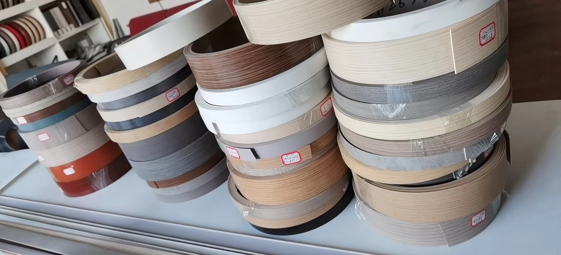 pvc edge banding wood grain furniture edging strips