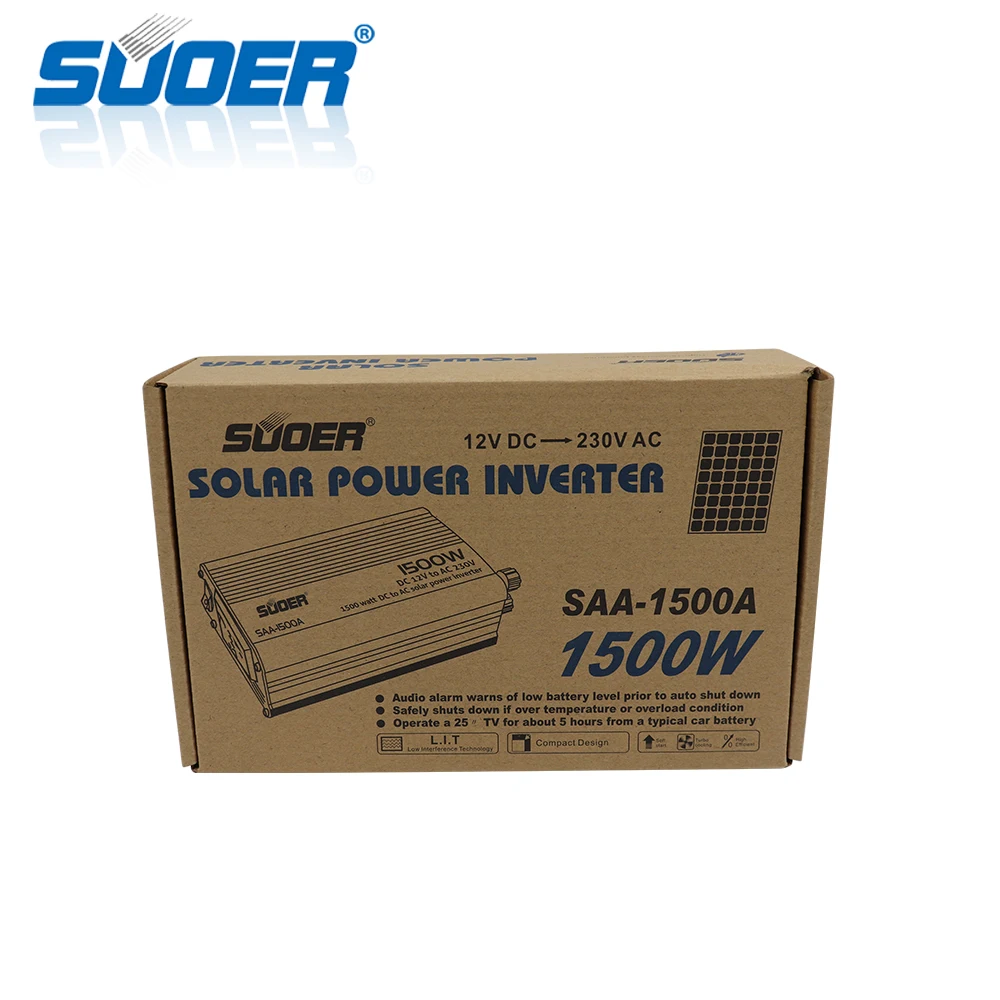 Suoer 12 volt  230V 1.5KVA Modified Sine Wavefrom output Smart Power Inverter