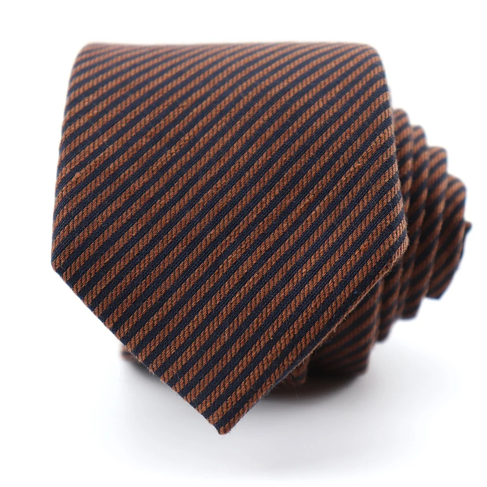 XINLI, индивидуальный модный грязно-Оранжевый Полосатый шелковый хлопковый галстук, Мужской Хлопковый галстук в полоску
