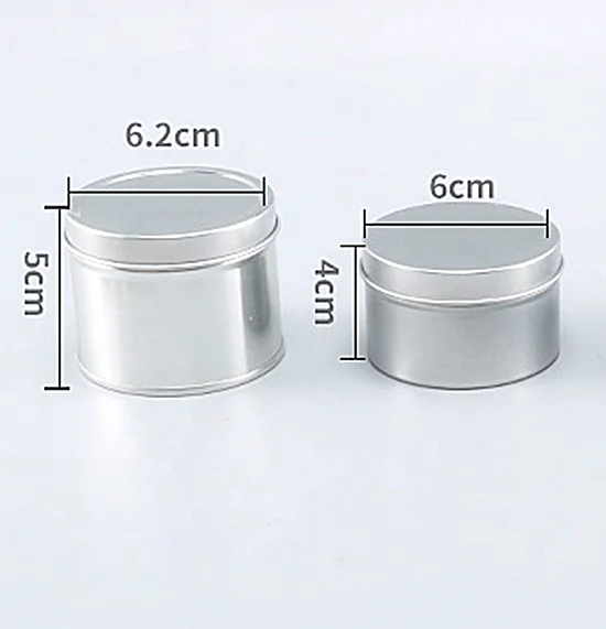 Empty Gold Silver Tinplate Candle Jar Metal Can for Tea and Candy