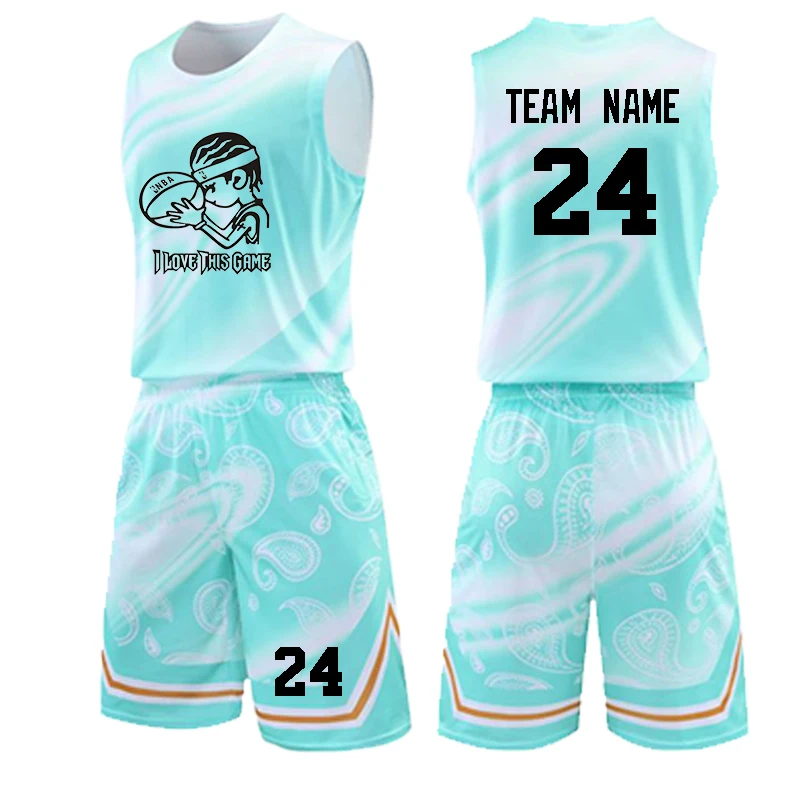 
Wholesale new blank team basketball jerseys for printing design your own basketball uniform 