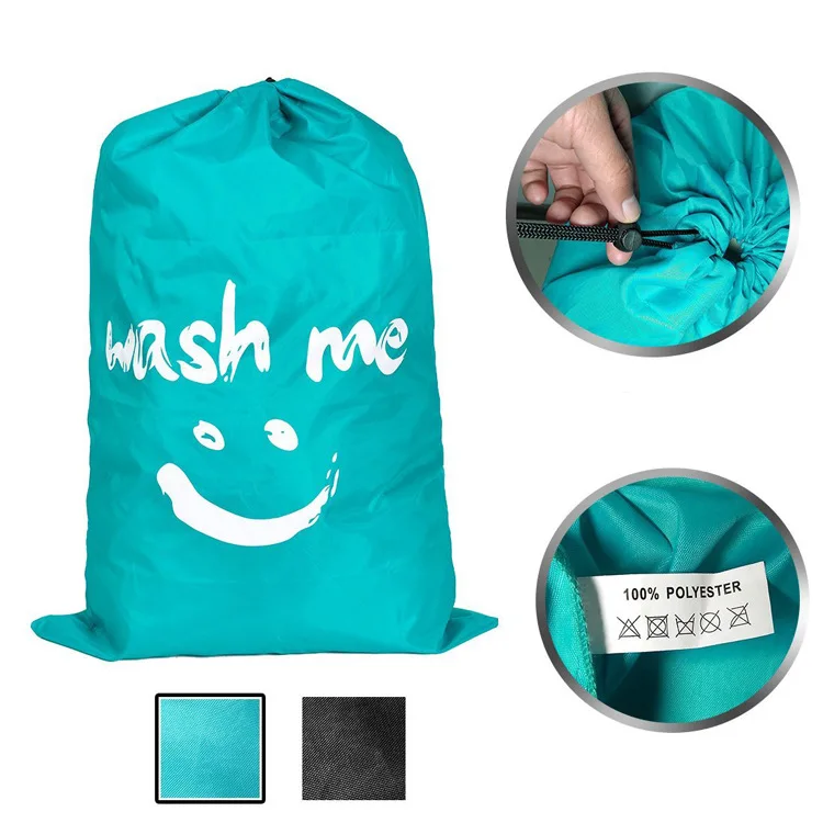 Factory Direct Sales New Polyester Beam Waterproof Bag Sundries Storage Wash Bag Environmentally Friendly Drawstring Laundry Bag