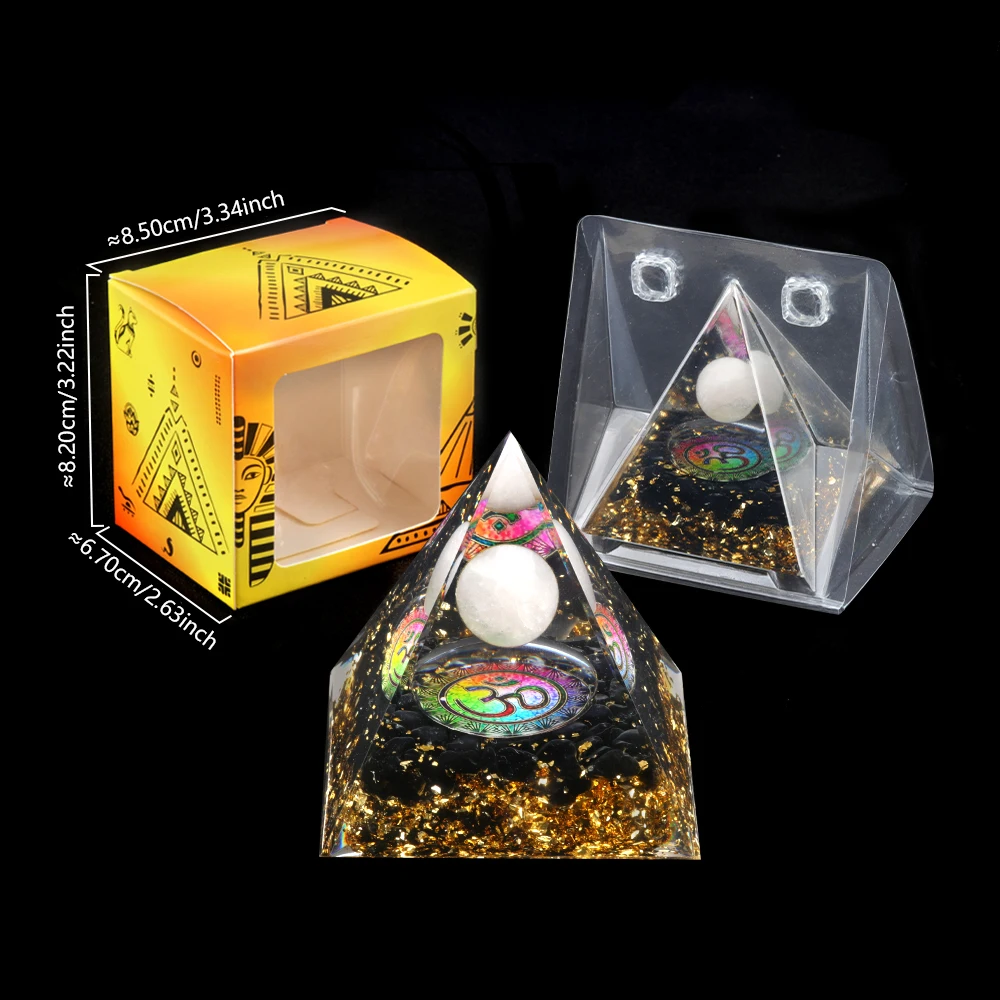 Positive Energy Pyramid Crystal Attractive Wealth & Healing Meditation Room Decor for Gift