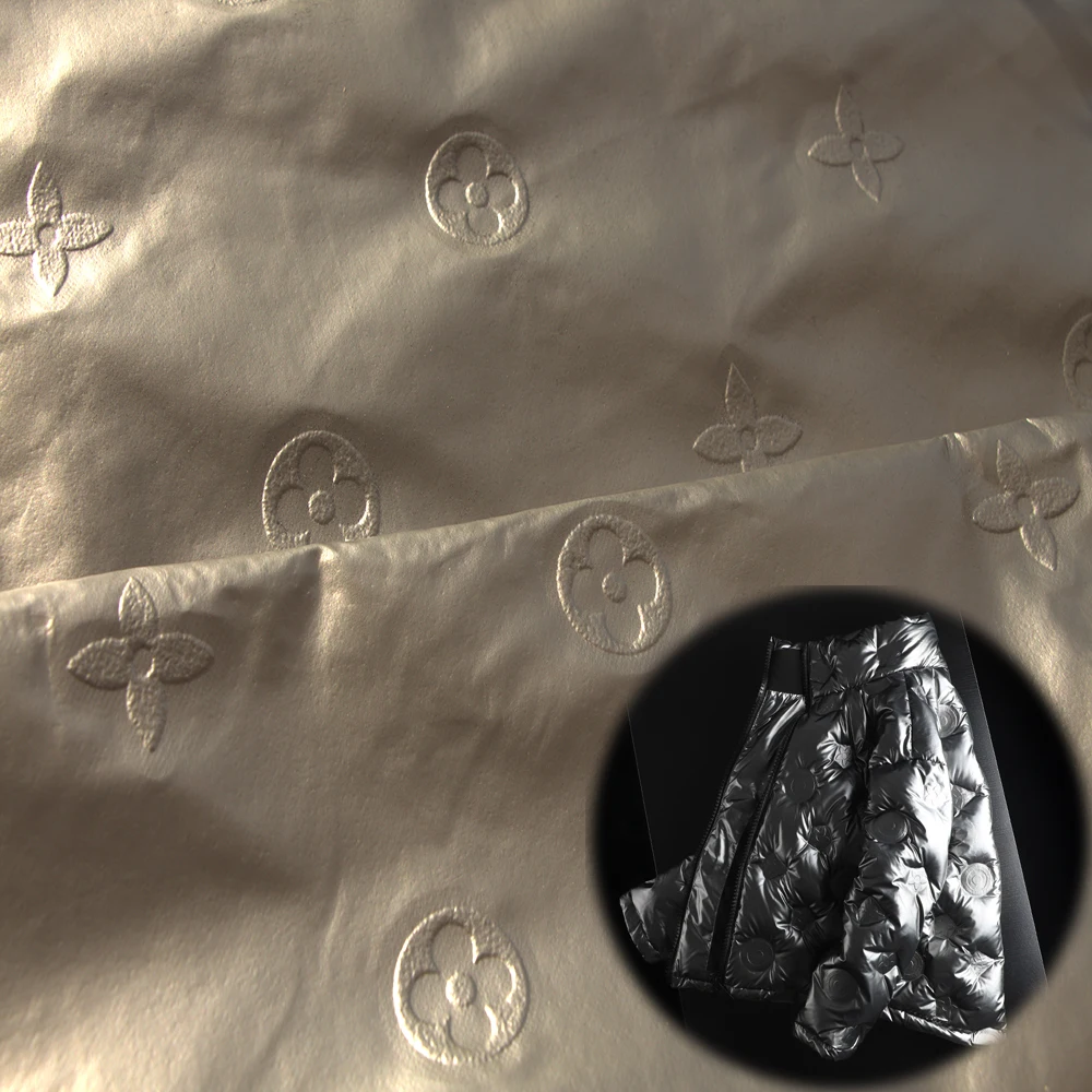 2022 concave-convex fashionable luxury embossed leather down-proof Fabric for men jacket