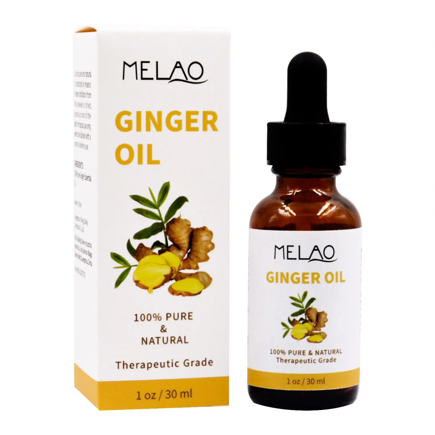 MELAO 30ml Ginger Essential oil Ginger Fever Essential Oil Meridian Nassage Oil Push Back  Relieve Stress