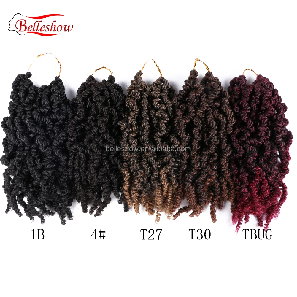 Hot sell Curly Pre-twisted Spring Twist Hair 10 inch Pre-Twisted Passion Twist Crochet Braids Kinky Bomb Spring Twist Hair
