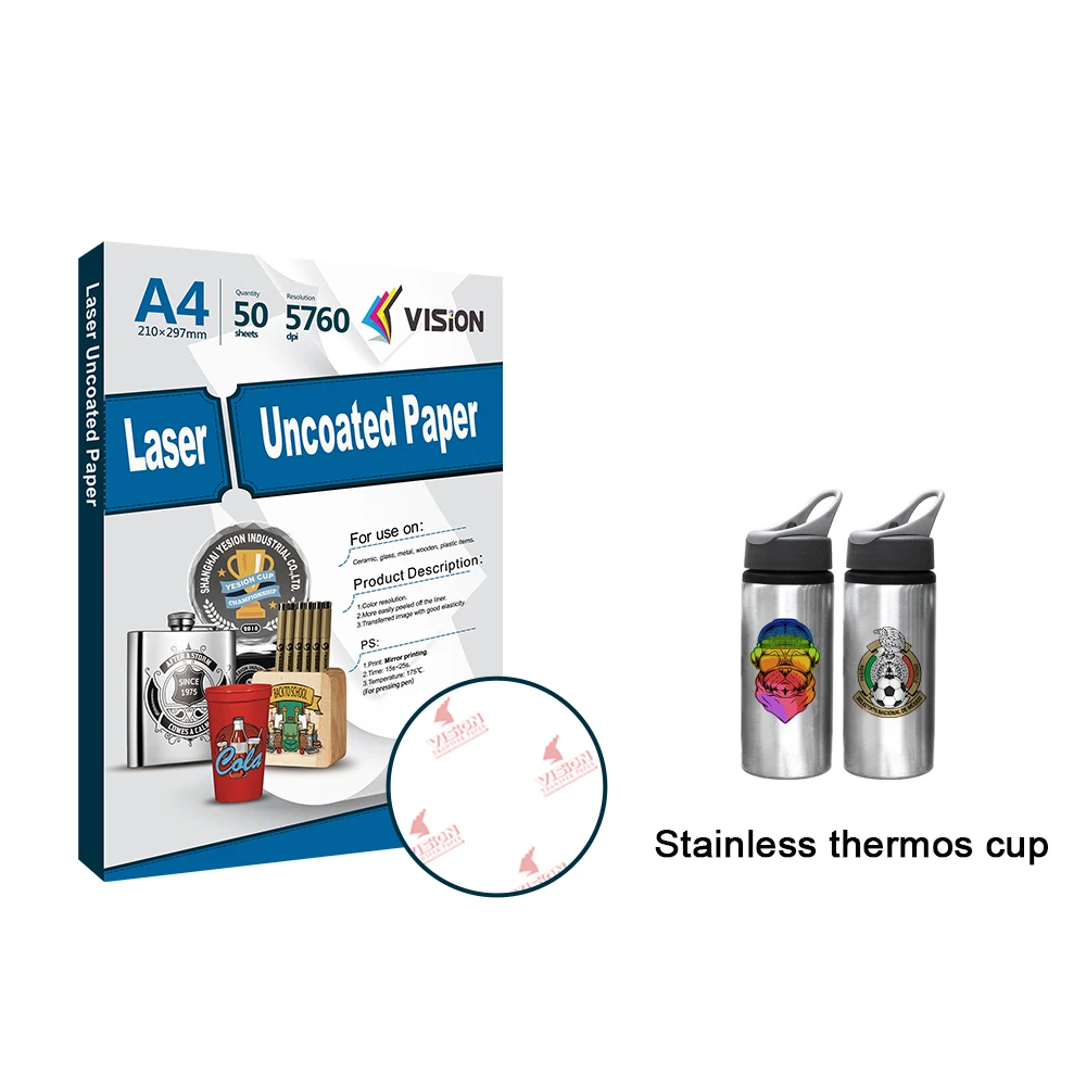 A4 Size  laser heat transfer paper for uncoated pens mugs leather wallet