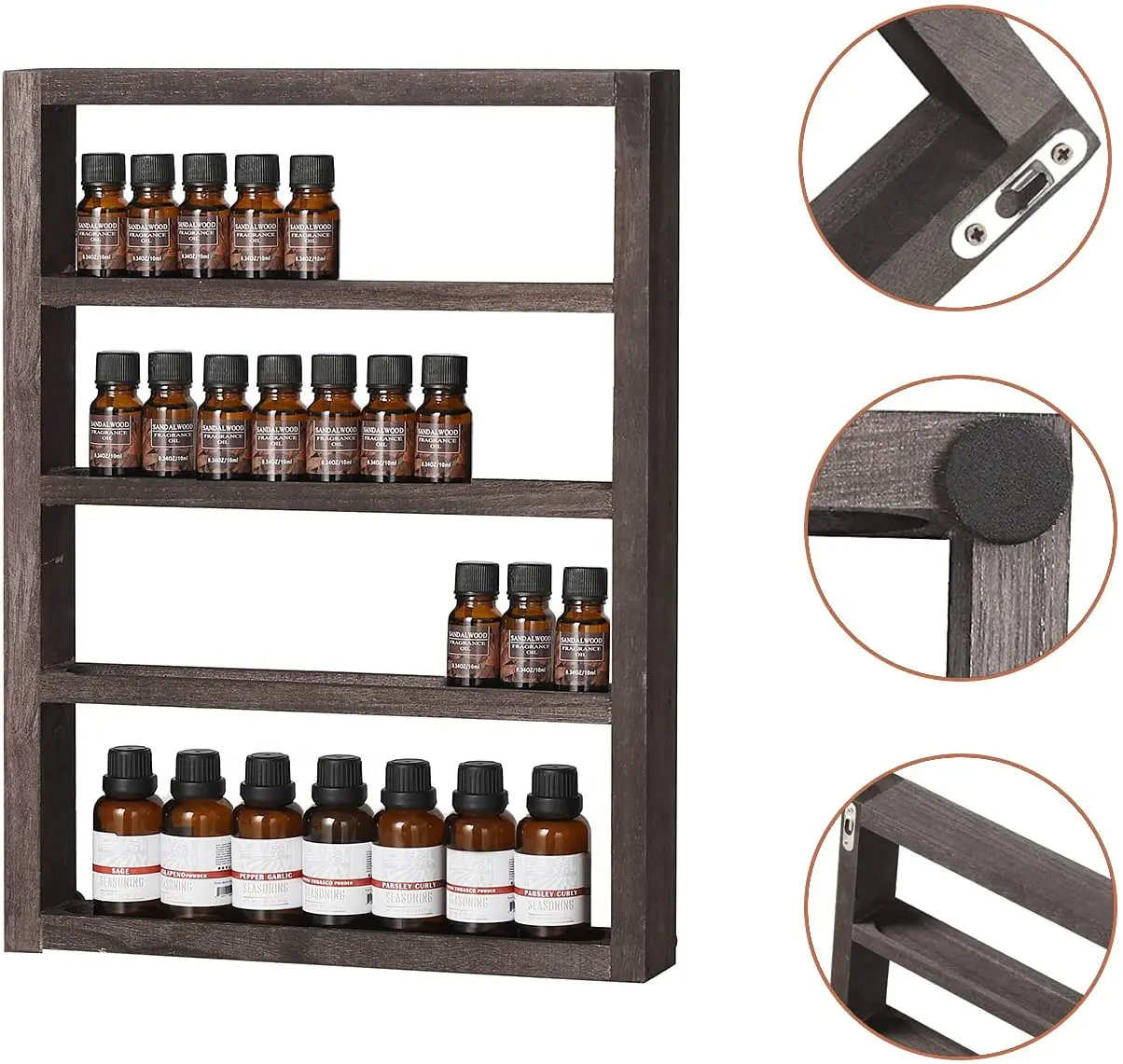 
 4-ярусный выставочный стенд лаки для ногтей стойки держателя дерево плавающие полки для хранения бутылок  