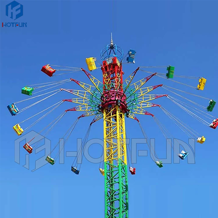 Crazy Theme Park thrill Rides Amusement Equipment 20/25/30/55m Flying Tower star flyer for sale