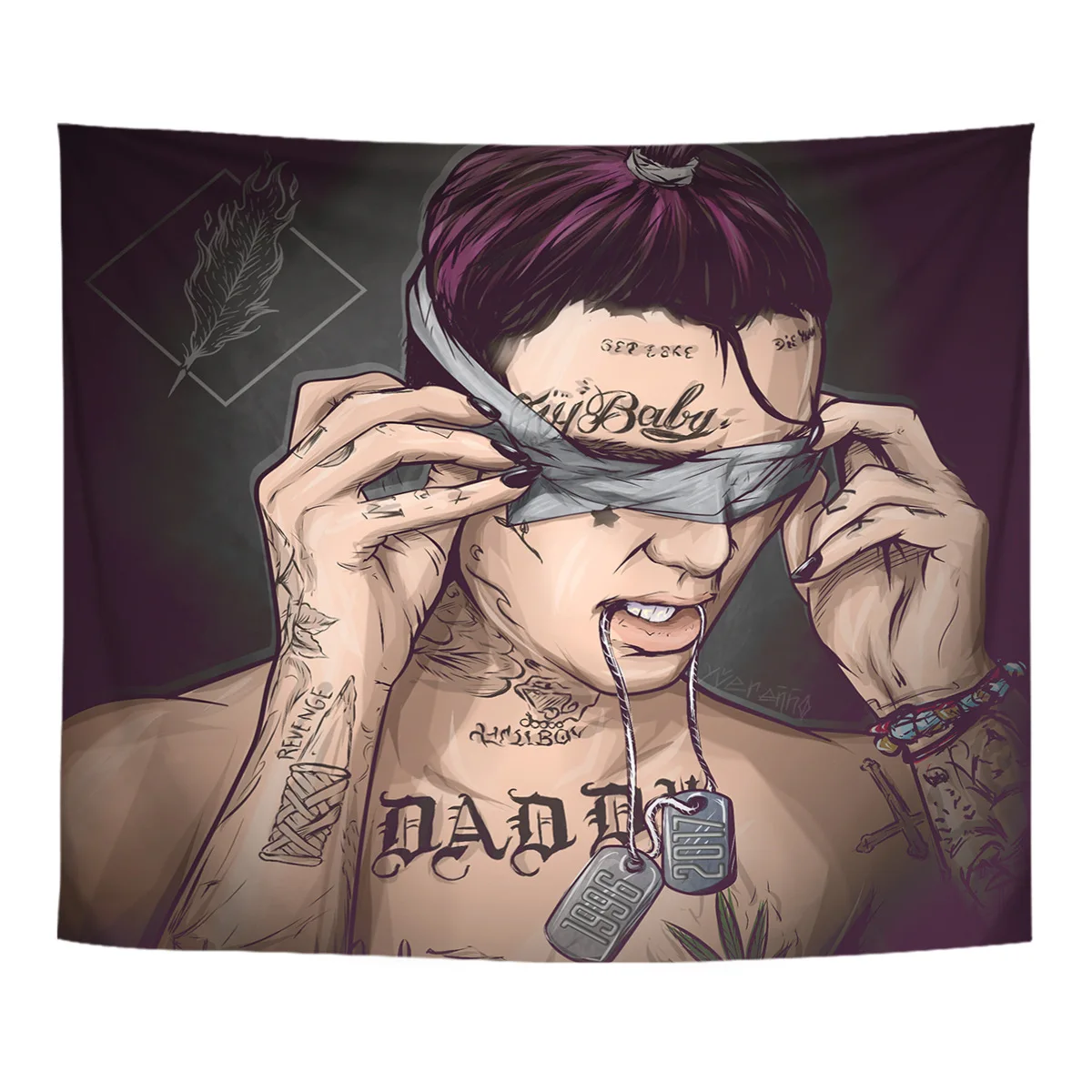Фоновая ткань Lil Peep Rap домашний декор для гостиной настенное украшение подвесной гобелен с