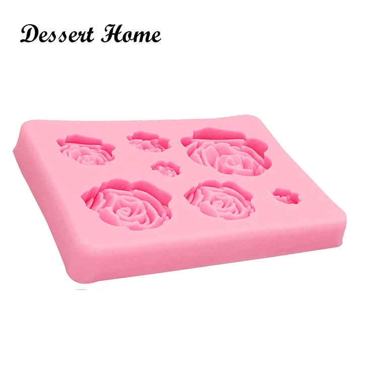 D1023 DIY 3D Rose Sugarcraft Silicone Fondant Mold Wedding Cake Decorating Tools flower Resin Clay Gumpaste Molds