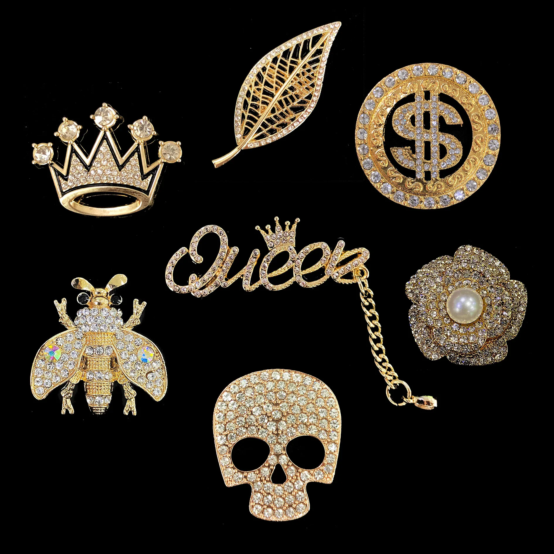 New Design Big name metal diamond chains and pearls bling Girl Gift Decoration  shoes charms