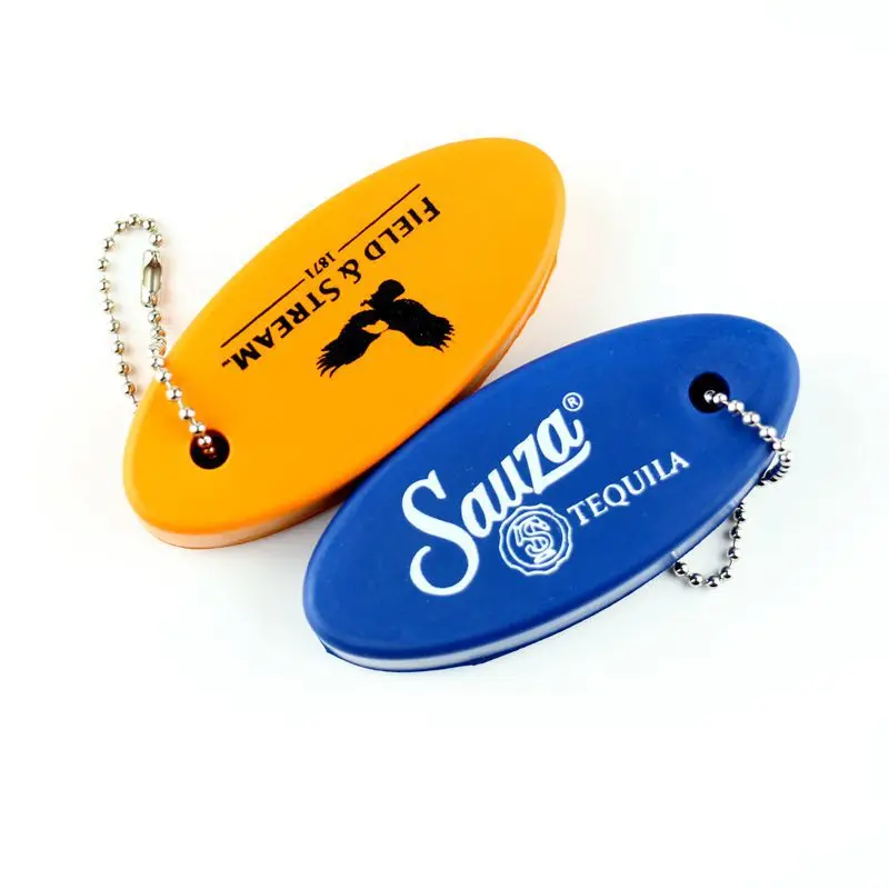 PU Foam Floating Key Chain Custom Logo Oval Float Key Rings Keychain For Boating Fishing Kite Surfing Sailing Outdoor Sports