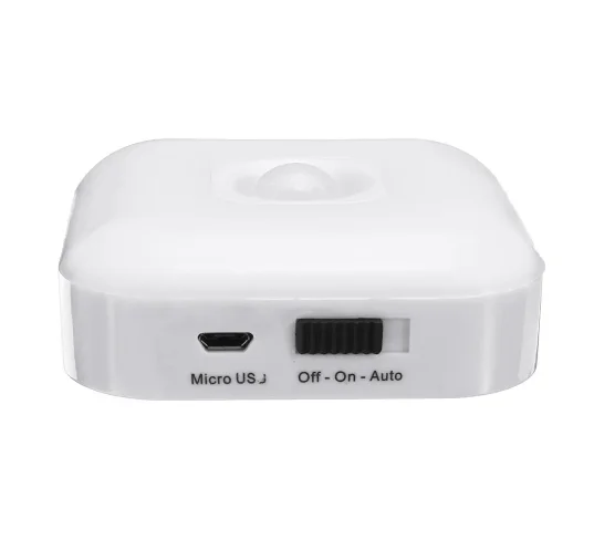 USB Rechargeable 8 LED PIR Motion Sensor Night Light Warm White/White Cabinet Closet Lamp