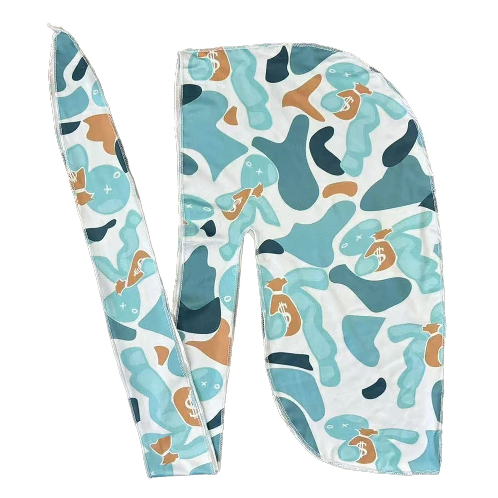 Multi Colors Custom Durag Factory Hot Sale Silky Durag Hair Accessories African Head Wraps Du Rag For Men Headwear