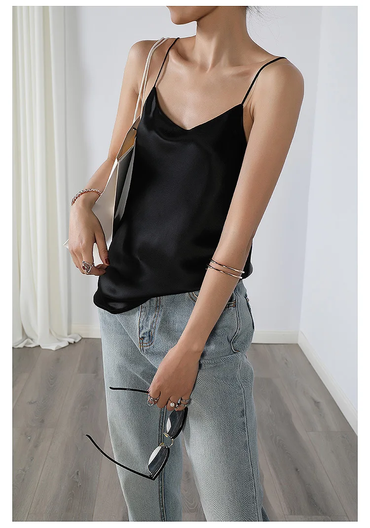 
OEM ODM Acetate Sexy Women Satin Camisole Top 