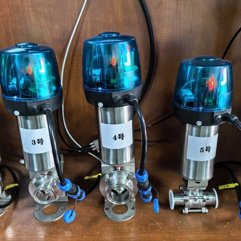 Ball valve/ butterfly valve with Intelligent pneumatic actuator Sanitary Grade 304 Stainless Steel