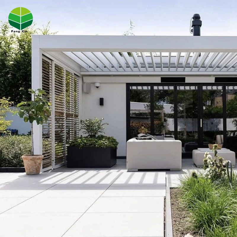 Electric Opening Rain-resistance Aluminum Pergola Sunroof for Deck Furniture Canopy