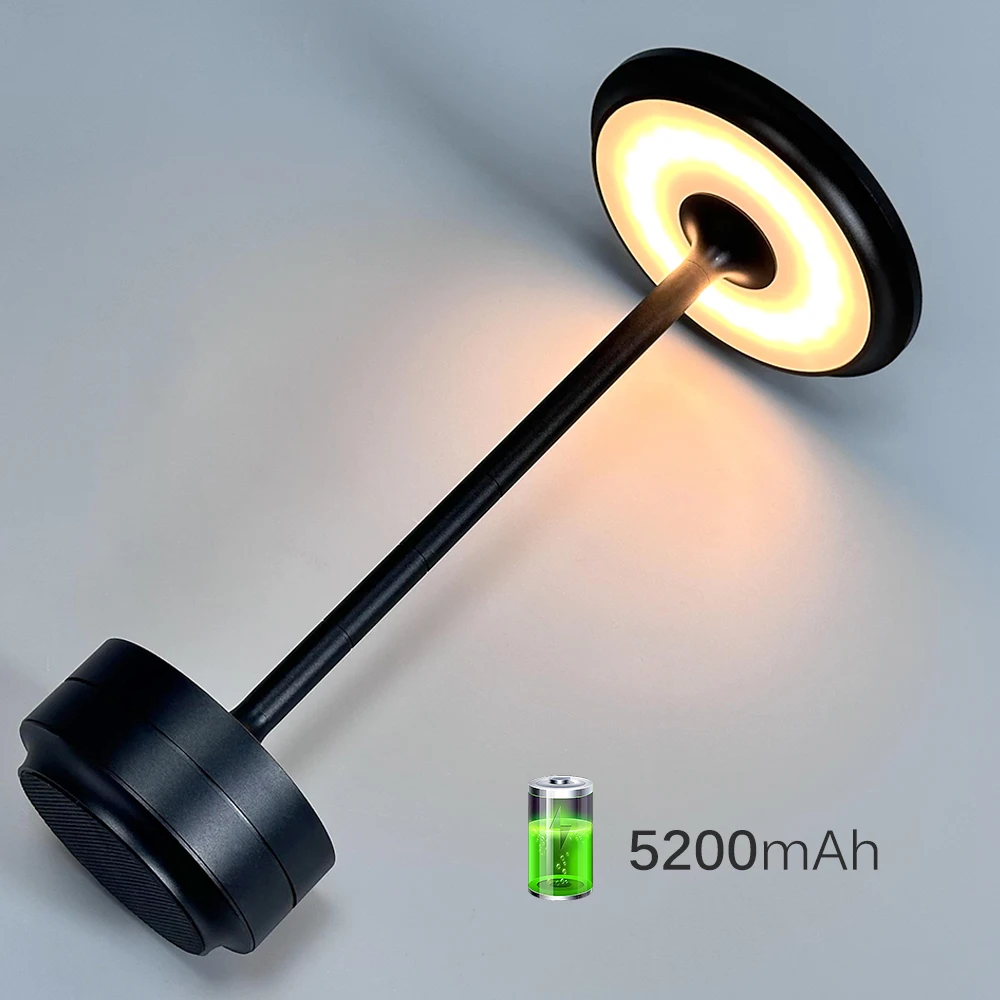 Modern Metal Bar Outdoor Cordless Bar Restaurant Table Lamp Cordless Decorative Lamps Led Touch Rechargeable  Table Lamp