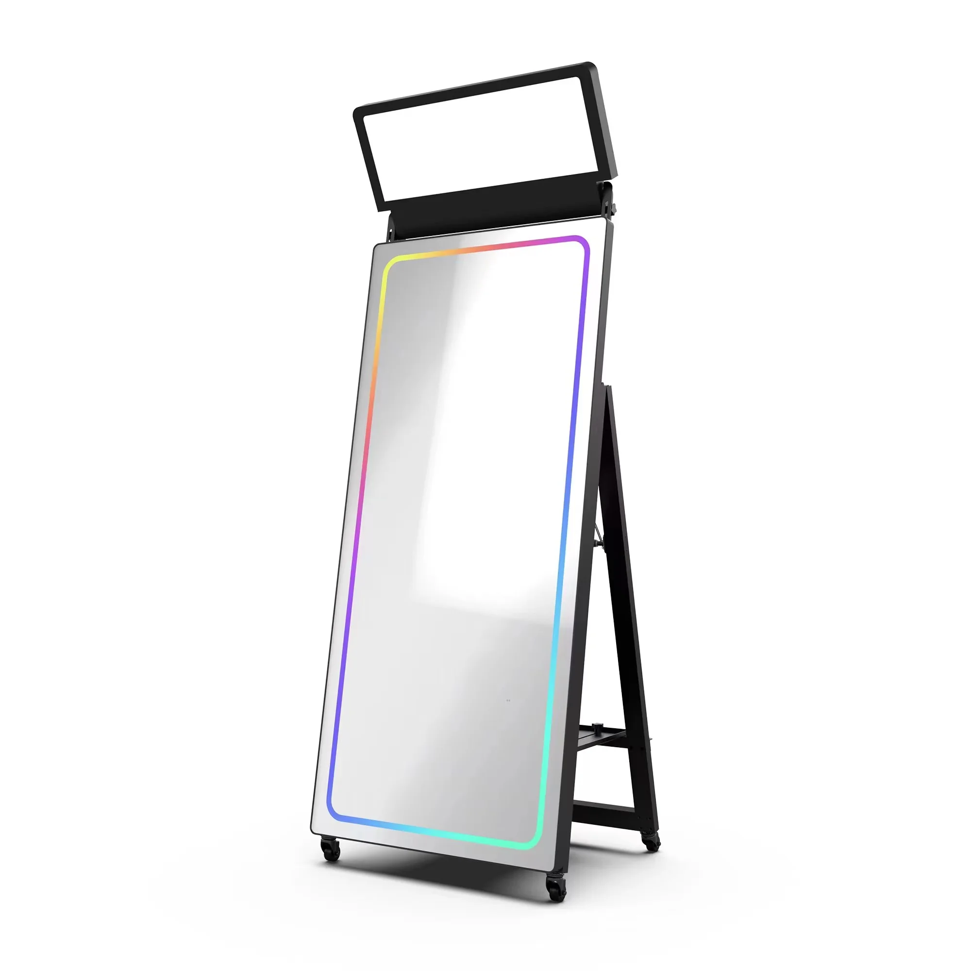 Hot Sale Portable Touch Screen Photo Booth Machine roamer photobooth with Ring Light Selfie photo booth cabin for Home Event Use