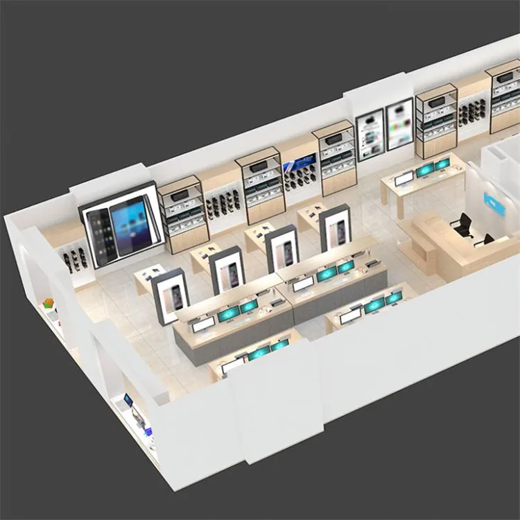 Mobile Phone Shop Counter Table Shop Interior Decoration Customized Mobile Phone Shop Layout Design