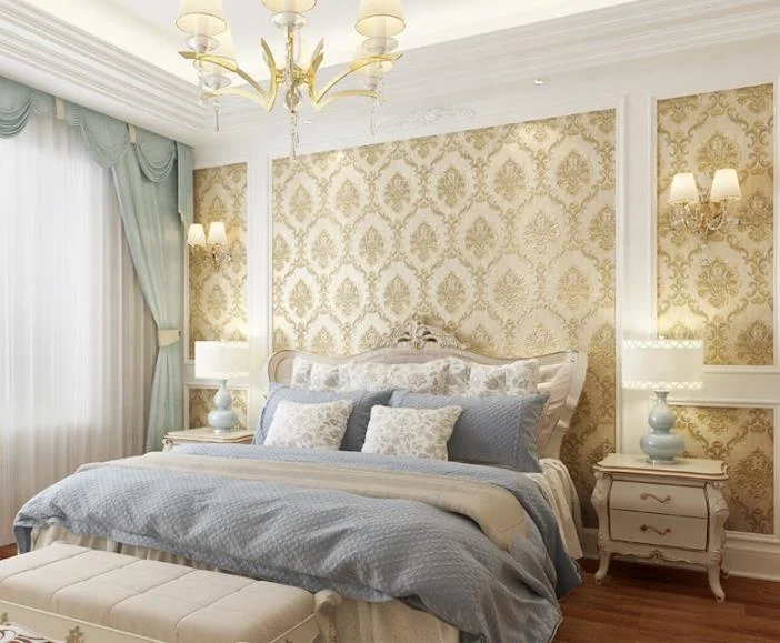 European 3D Non-woven Wallpaper Retro Living Room Bedroom Wallpaper Fine Pressed Stereo Relief Retro Home Decoration Decorative