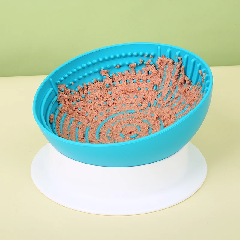 Custom Wholesale Collapsible BPA Free Food Grade Silicone Foldable Pet Cat Dog Slow Food Feeding Travel Bowl