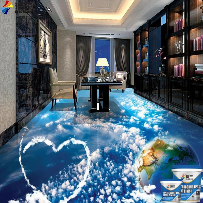 3D Artistic  Stickers Epoxy Resin For Floor Coating With Realistic Effect AB Glue
