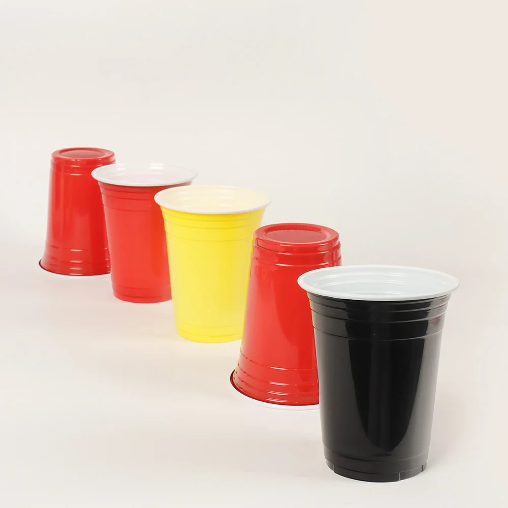 wholesale plastic cup 16OZ PP cups plastic party solo multi-color double-layer cup