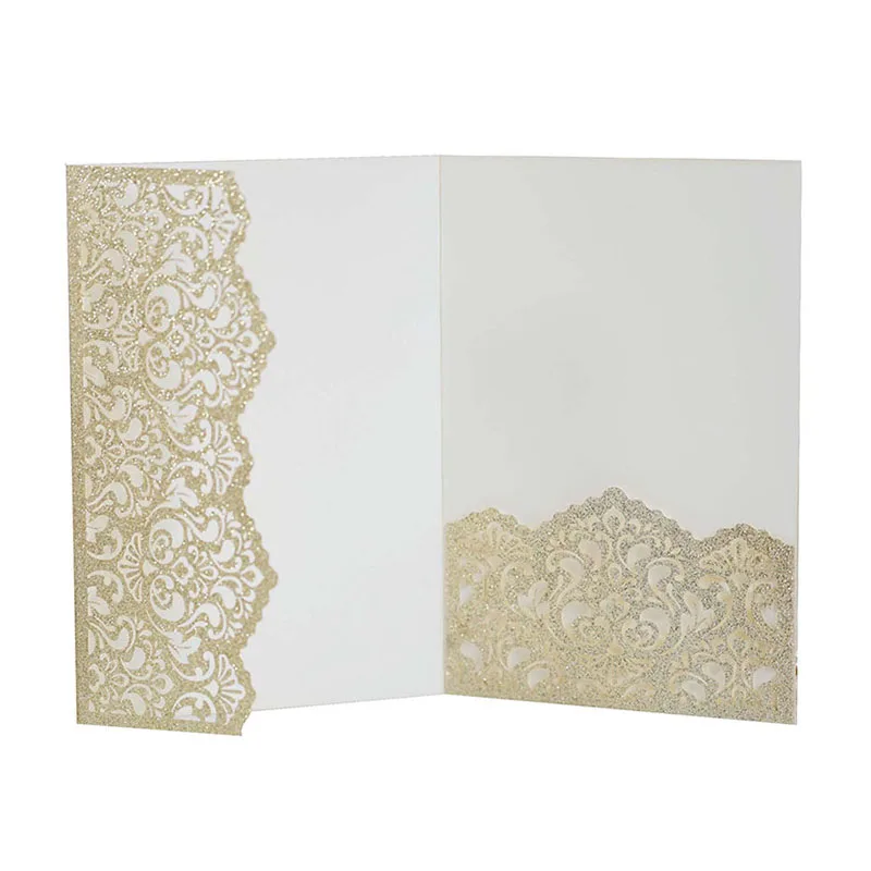 Stylish European Style Wedding Invitation Card Shine Laser Cut Wedding Invitation Custom Wedding Invitation