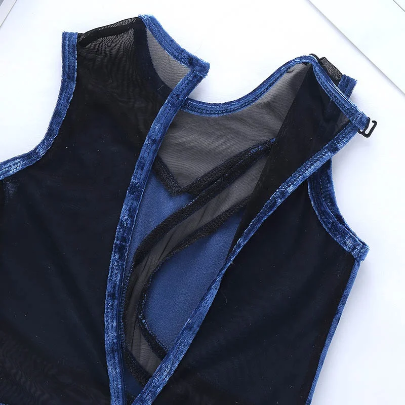 Kids Soft Comfortable Mesh Splice Ballet Leotard Jumpsuit Girls Sleeveless Dance Bodysuit Gymnastics Leotards