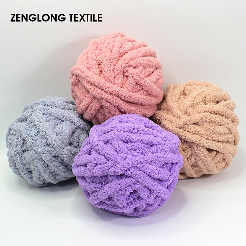  ZENGLONG Текстиль оптом 2 см 250 г мягкое объемное шерстяное одеяло из бархатной пряжи 100% полиэстер синель крупная пряжа для оптовой