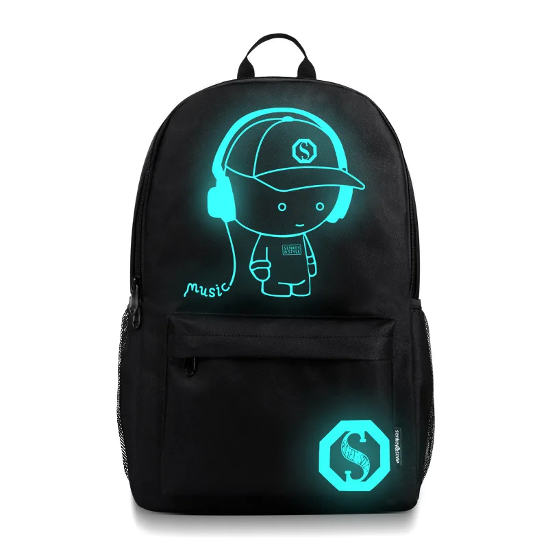 Luminous backpack Waterproof Anti-theft cartoon teenager school bags backpacks USB mochila luminosa