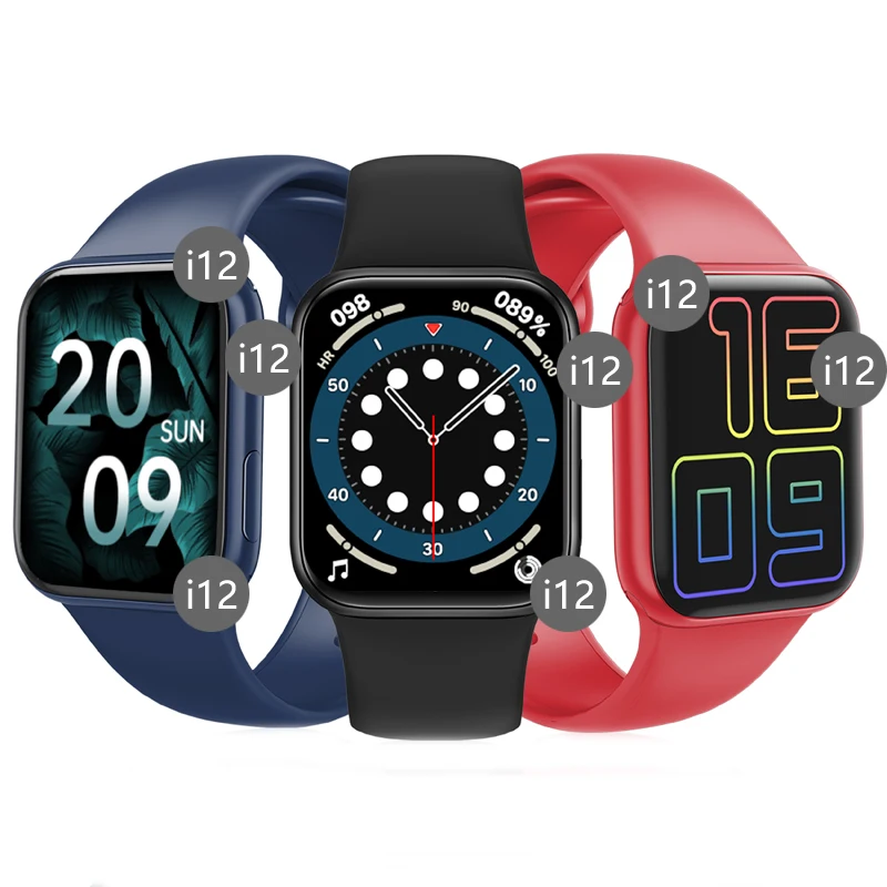 2021 горячая Распродажа лучшее качество HD полноцветный экран вращающаяся кнопка шагомер i12 Смарт-часы амортизация цифровые