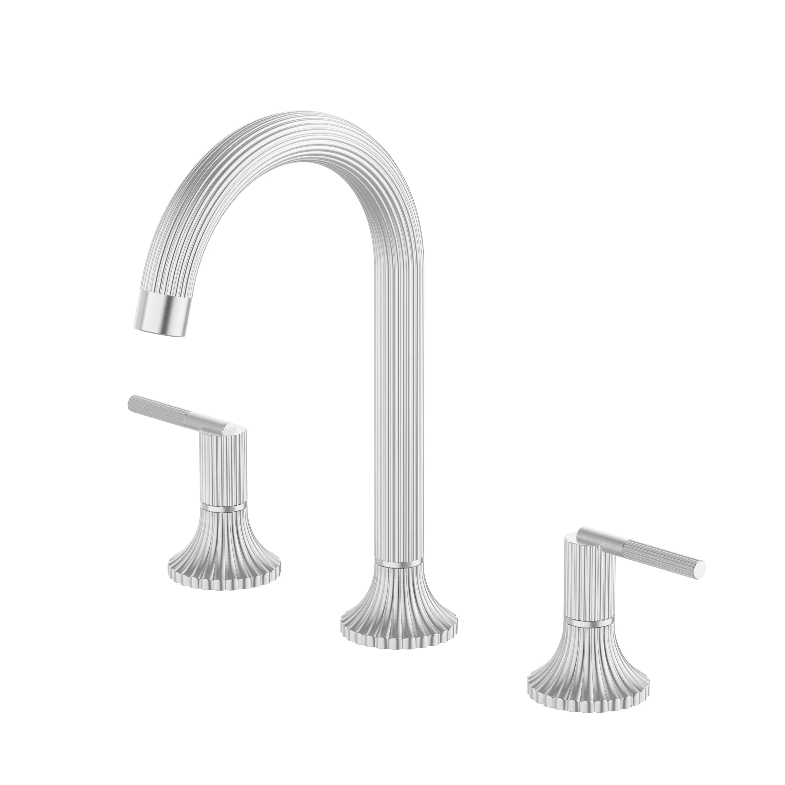 YSW New Design Luxury faucet Golden Bathroom Sink 3 Holes Double Handle Wash Basin Deck Mounted Vanity Basin Mixer Taps
